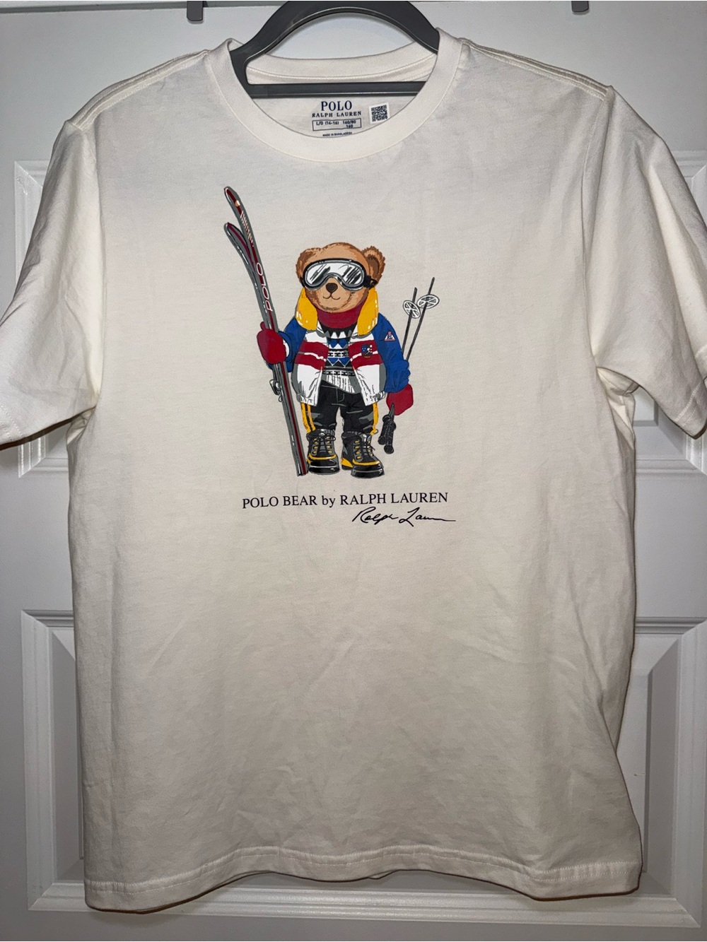 Polo by Ralph Lauren Boy’s Large Cream Ski Bear Graphic Tee